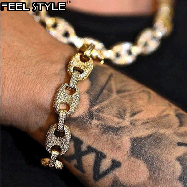 multi-color width iced out rhinestoned 13mm 20cm gold gold coffee beans link chain bracelets chain for men hip hop jewelry, Black
multi-color width iced out rhinestoned 13mm 20cm gold gold coffee beans link chain bracelets chain for men hip hop jewelry, Black