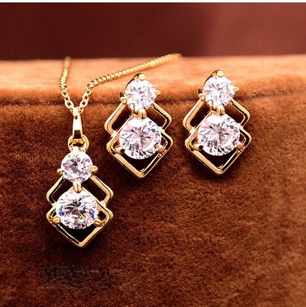 elegant wedding crystal african jewelry sets for women gold color double layer square pendant necklace earrings party jewellery, Silver
elegant wedding crystal african jewelry sets for women gold color double layer square pendant necklace earrings party jewellery, Silver