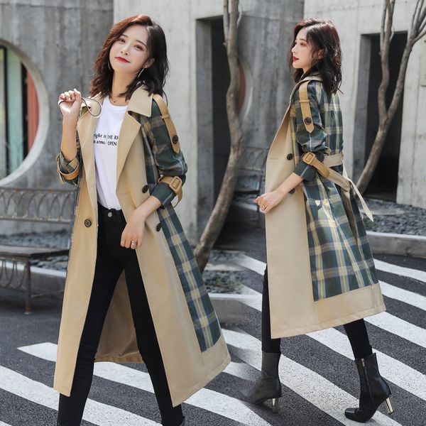 suit windbreaker women's windbreaker mid-length small 2019 autumn new korean style popular lady coat plaid coat, Tan;black
suit windbreaker women's windbreaker mid-length small 2019 autumn new korean style popular lady coat plaid coat, Tan;black