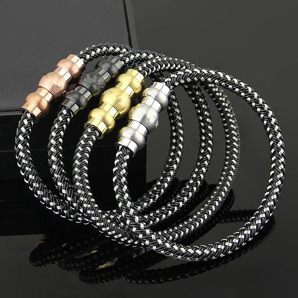 2020 leather bracelet stainless steel magnet buckle bracelet european and american titanium braid leather bracelet fashion men bracelets, Black
2020 leather bracelet stainless steel magnet buckle bracelet european and american titanium braid leather bracelet fashion men bracelets, Black