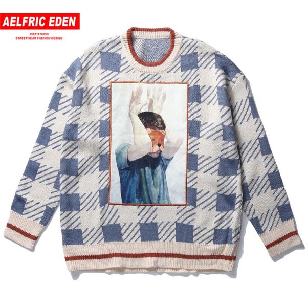 aelfric eden sweater men vintage plaid sweater funny play dog print streetwear autumn casual harajuku hip hop knitted pullover, White;black
aelfric eden sweater men vintage plaid sweater funny play dog print streetwear autumn casual harajuku hip hop knitted pullover, White;black