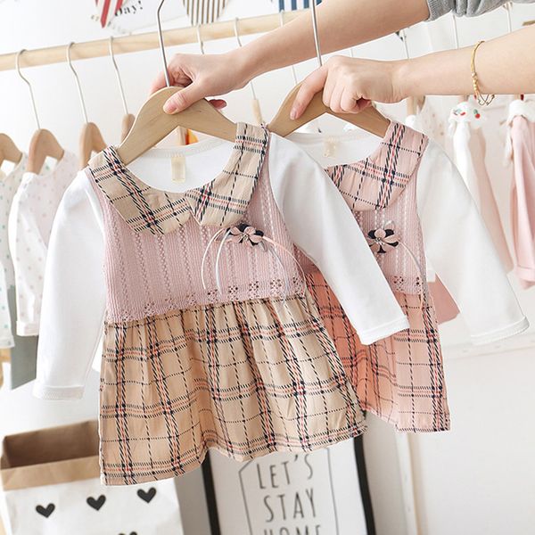 kids designer clothes girls' dress 2020 spring and autumn new baby long sleeve fake two-piece dress fashionable princess dress for chil, Red;yellow
kids designer clothes girls' dress 2020 spring and autumn new baby long sleeve fake two-piece dress fashionable princess dress for chil, Red;yellow