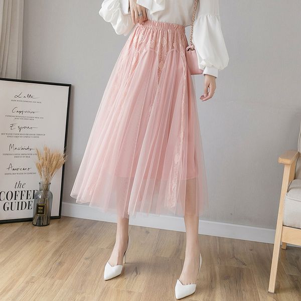 0j6nq 2020 spring and summer big big lace new korean style fashion all-match women's lace stitching mesh skirt mid-length high waist la, Black
0j6nq 2020 spring and summer big big lace new korean style fashion all-match women's lace stitching mesh skirt mid-length high waist la, Black