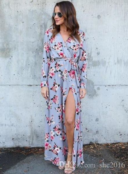 wholesale women dress sling v neck summer fashion long sleeve elegant lady flower print skirt casual loose waist split dresses s-xl, Black;gray
wholesale women dress sling v neck summer fashion long sleeve elegant lady flower print skirt casual loose waist split dresses s-xl, Black;gray
