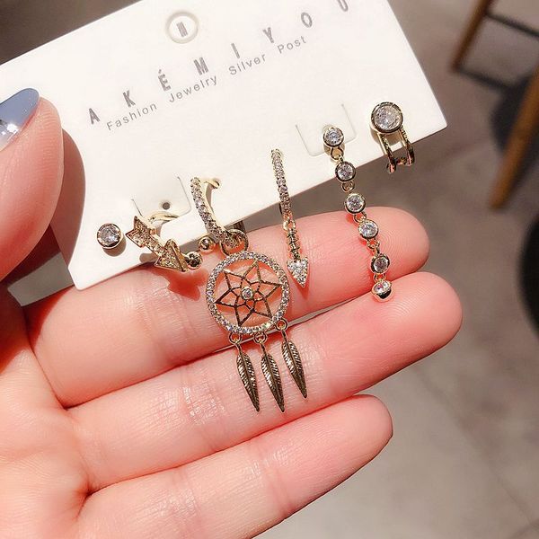 high-end 6pcs mixed style dangle earrings set cubic zircon arrow dreamcatcher women earrings jewelry, Silver
high-end 6pcs mixed style dangle earrings set cubic zircon arrow dreamcatcher women earrings jewelry, Silver