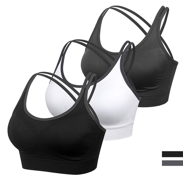 high stretch cross back sports bra women, quick dry pusp up fitness workout bra, seamless removable shockproof gym bra, White;black
high stretch cross back sports bra women, quick dry pusp up fitness workout bra, seamless removable shockproof gym bra, White;black