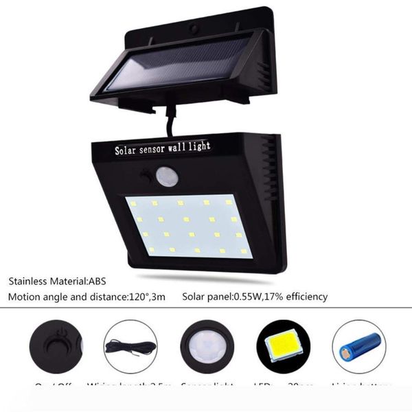 brelong 20led split solar light outdoor waterproof motion sensor wall light with automatic on off garden deck courtyard garden white light
brelong 20led split solar light outdoor waterproof motion sensor wall light with automatic on off garden deck courtyard garden white light