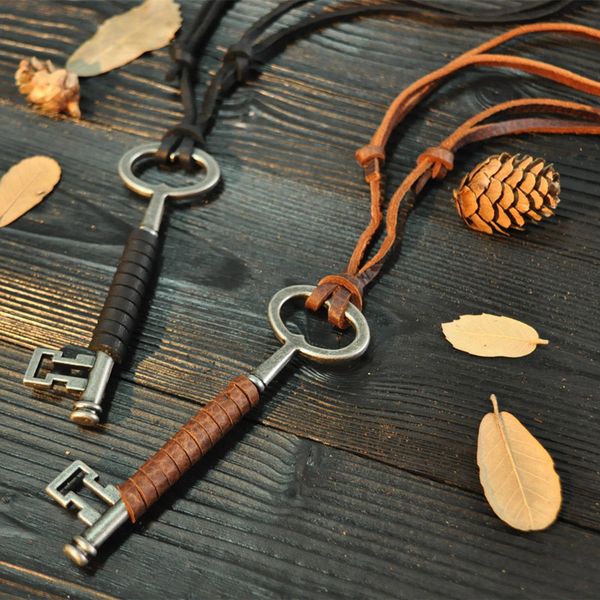 niuyitid men jewelry necklaces & pendants key alloy accessories genuine leather choker colar vintage punk male necklace, Silver
niuyitid men jewelry necklaces & pendants key alloy accessories genuine leather choker colar vintage punk male necklace, Silver