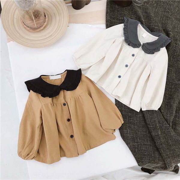 2019 new autumn korean style girls' clothing solid color doll collar long sleeve doll underpants shirt baby loose base shirt, White;black
2019 new autumn korean style girls' clothing solid color doll collar long sleeve doll underpants shirt baby loose base shirt, White;black