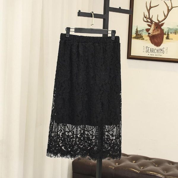skirts korean version spring autumn thin midi lace plus size women's clothing casual black t829
skirts korean version spring autumn thin midi lace plus size women's clothing casual black t829