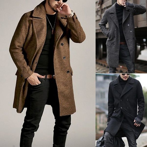men's wool & blends men winter solid color jacket fashion double breasted casual lapel coat clothes windbreaker, Black
men's wool & blends men winter solid color jacket fashion double breasted casual lapel coat clothes windbreaker, Black