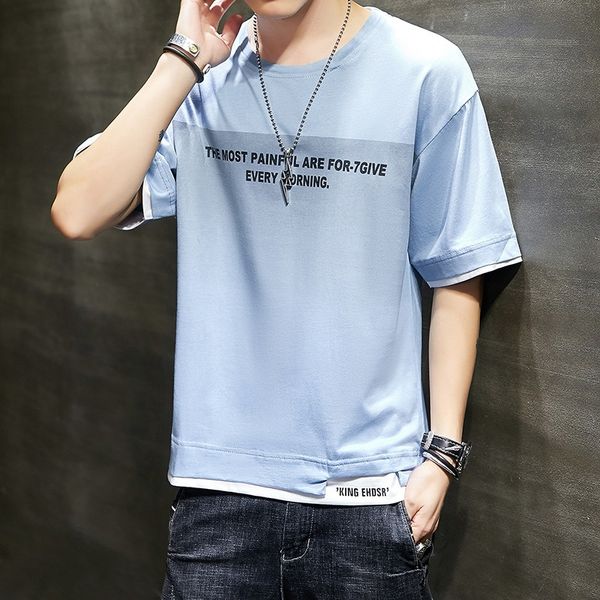 tide brand men's short-sleeved cotton t-shirt loose summer 2106 #, White;black
tide brand men's short-sleeved cotton t-shirt loose summer 2106 #, White;black