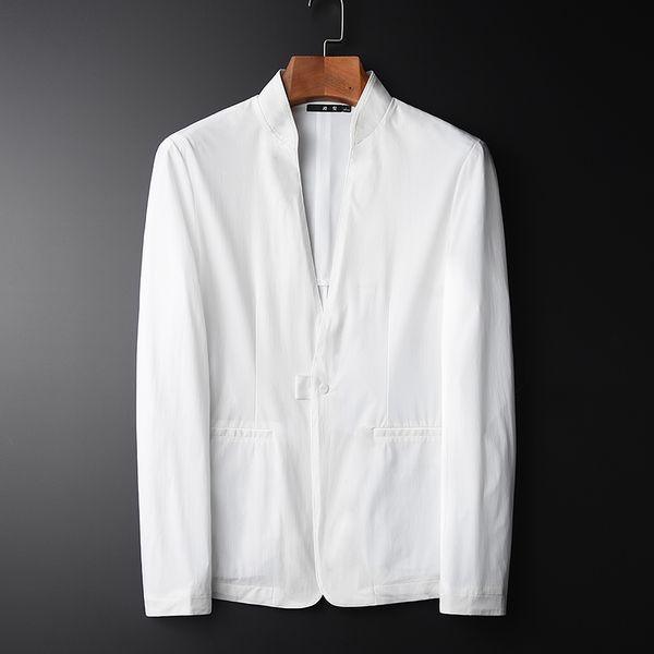 men's suits & blazers spring men fashion casual blazer hight quality thin fabric sun-protective white stand collar slin fit jacket 4xl, White;black
men's suits & blazers spring men fashion casual blazer hight quality thin fabric sun-protective white stand collar slin fit jacket 4xl, White;black