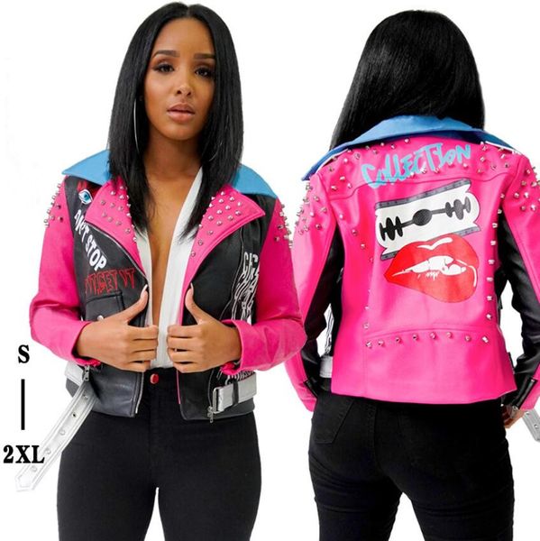 leather jacket women graffiti colorful print biker jackets and coats punk streetwear ladies short jacekt outerwear clothes w905, Black
leather jacket women graffiti colorful print biker jackets and coats punk streetwear ladies short jacekt outerwear clothes w905, Black