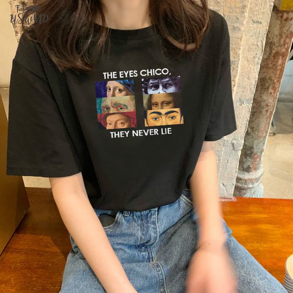 van gogh summer new female short sleeve cartoon letters spoof ins funny art print tees harajuku ulzzang polyester loose t shirt, White
van gogh summer new female short sleeve cartoon letters spoof ins funny art print tees harajuku ulzzang polyester loose t shirt, White