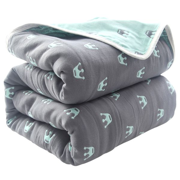 100% Cotton Baby Blankets Baby Soft Swaddling Warp Swaddle Infant Bedding Receiving Blankets Bath 90*100cm 6 Layers