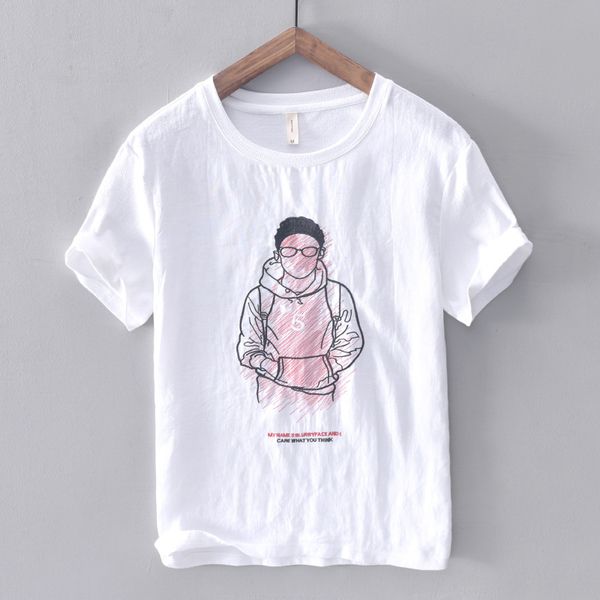 men's t-shirts summer cotton and linen stitching t-shirt casual round neck short-sleeved, White;black
men's t-shirts summer cotton and linen stitching t-shirt casual round neck short-sleeved, White;black