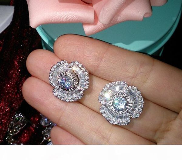 super shinning luxury jewelry real 925 sterling silver princess cut white z cz diamond gemstone camellia women flower stud earring gift, Golden;silver
super shinning luxury jewelry real 925 sterling silver princess cut white z cz diamond gemstone camellia women flower stud earring gift, Golden;silver