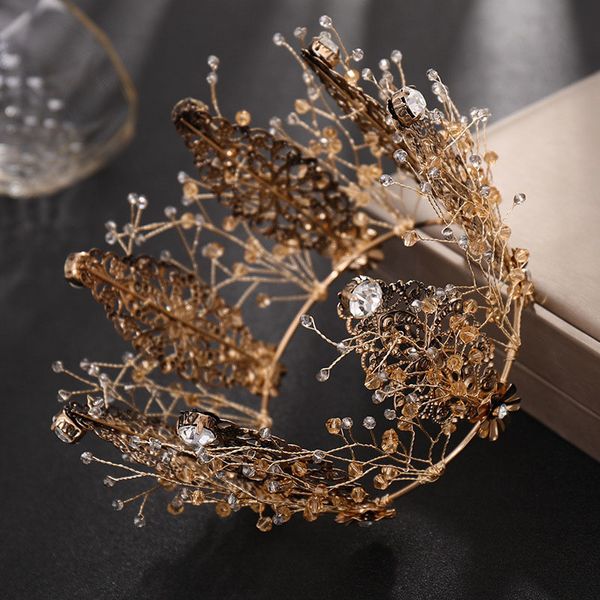 vintage baroque black crystal rhinestone bridal diadem headpiece full circle tiara and crown wedding hair jewelry accessories jl y200727, White;golden
vintage baroque black crystal rhinestone bridal diadem headpiece full circle tiara and crown wedding hair jewelry accessories jl y200727, White;golden