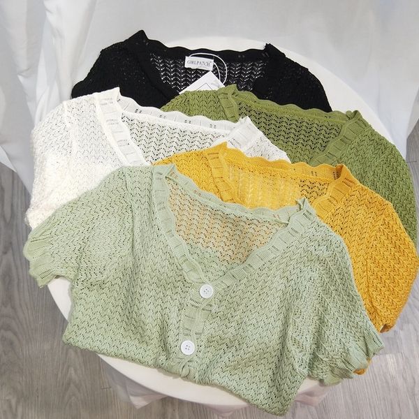 vuxco ice silk hollow-out knitted short-sleeved cardigan women's summer thin outdoor sunscreen coat lace shirt shirt avocado green v-ne, White
vuxco ice silk hollow-out knitted short-sleeved cardigan women's summer thin outdoor sunscreen coat lace shirt shirt avocado green v-ne, White