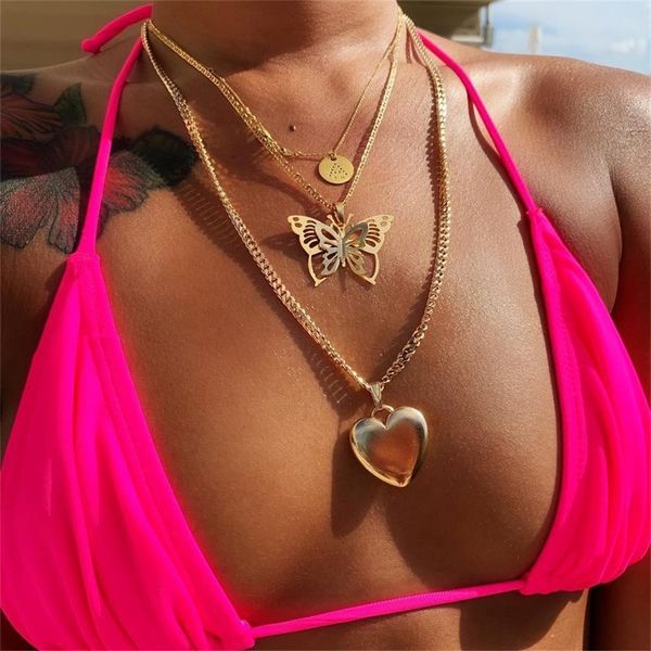 women necklaces round letter a hollow butterfly heart pendant multilayer gold necklace set personality lady beach party jewelry, Silver
women necklaces round letter a hollow butterfly heart pendant multilayer gold necklace set personality lady beach party jewelry, Silver