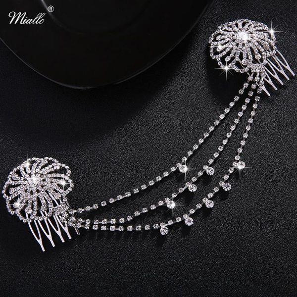 miallo baroque austrian crystal hair combs wedding hair clips chain jewelry decorations women hairpins hairpieces bride's tiara, Golden;silver
miallo baroque austrian crystal hair combs wedding hair clips chain jewelry decorations women hairpins hairpieces bride's tiara, Golden;silver