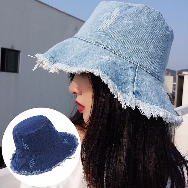 summer autumn washed denim sun hat women fashion tassel floppy cap ladies wide brim beach bucket hats female cotton foldable, Blue;gray
summer autumn washed denim sun hat women fashion tassel floppy cap ladies wide brim beach bucket hats female cotton foldable, Blue;gray