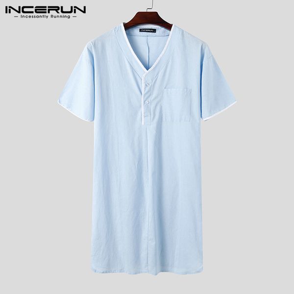 men sleep robes short sleeve v neck cozy leisure homewear breathable fashion nightgown men clothes bathrobes plus size incerun, Black;brown
men sleep robes short sleeve v neck cozy leisure homewear breathable fashion nightgown men clothes bathrobes plus size incerun, Black;brown