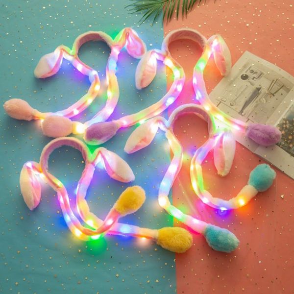 women girls cute led light up headband with airbag moving ears children long plush toy hair hoop party p props, Slivery;white
women girls cute led light up headband with airbag moving ears children long plush toy hair hoop party p props, Slivery;white