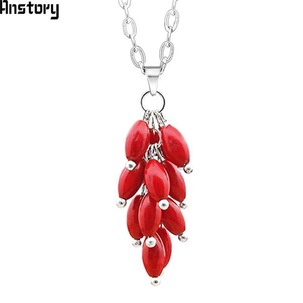 handmade coral bead pendant necklace natural stone necklace for women stainless steel jewelry tn466, Silver
handmade coral bead pendant necklace natural stone necklace for women stainless steel jewelry tn466, Silver
