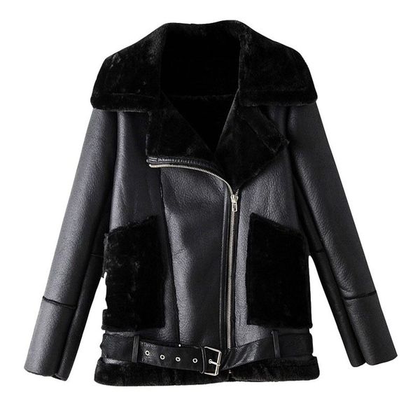 women's jackets women coat black warm pu faux fur lapel long sleeve belt jacket 2021 winter lining with velvet zipper korean pilot, Black;brown
women's jackets women coat black warm pu faux fur lapel long sleeve belt jacket 2021 winter lining with velvet zipper korean pilot, Black;brown