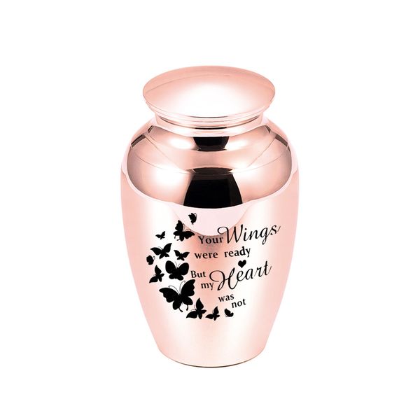 70x45mm cremation urns ashes holder keepsake aluminum alloy memorial urn funeral for ash - your wings were ready my heart was not, Silver
70x45mm cremation urns ashes holder keepsake aluminum alloy memorial urn funeral for ash - your wings were ready my heart was not, Silver