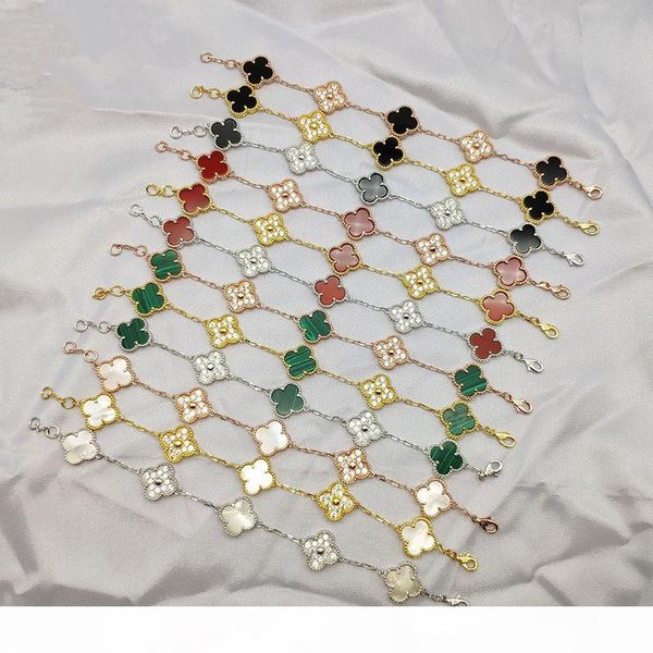 luxury design charm bracelet female s925 sterling silver rose gold chain four leaf clover agate gemstone wristband jewelry accessories, Golden;silver
luxury design charm bracelet female s925 sterling silver rose gold chain four leaf clover agate gemstone wristband jewelry accessories, Golden;silver