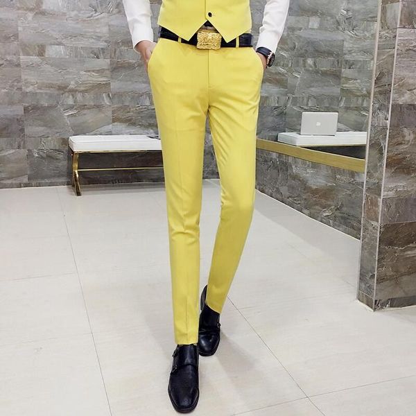 men's casual trousers fashion solid color business professional men's suit pants slim straight suit pants trousers, White;black
men's casual trousers fashion solid color business professional men's suit pants slim straight suit pants trousers, White;black