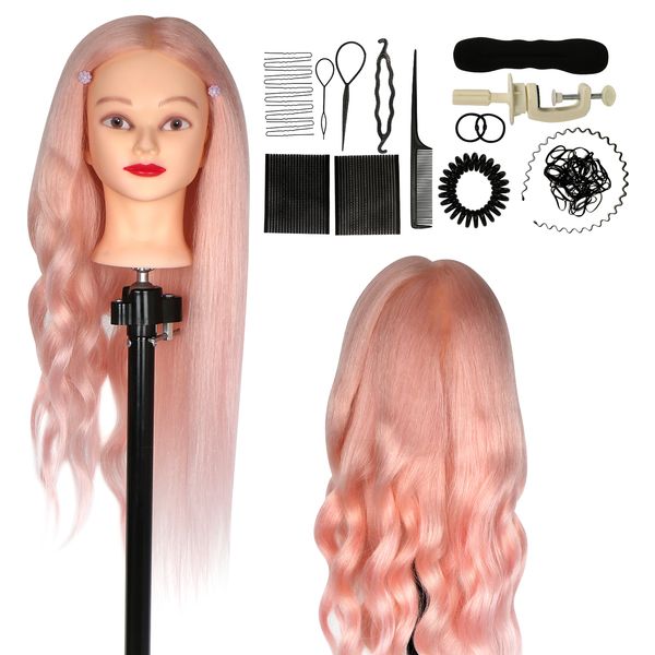 mannequin head with 60% real hair straight professional bride cosmetology hairdressing training doll with stand for styling braid practice, White
mannequin head with 60% real hair straight professional bride cosmetology hairdressing training doll with stand for styling braid practice, White
