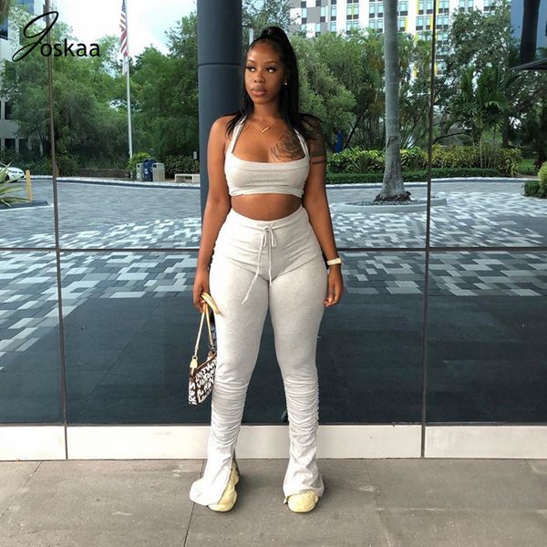 joskaa off shoulder two piece set solid crop split stacked sweatpants plus size women clothing club outfits summer t200720, Gray
joskaa off shoulder two piece set solid crop split stacked sweatpants plus size women clothing club outfits summer t200720, Gray