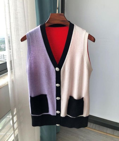 new womens knitted vest coat v-neck color patchwork 100% wool diamond buttons lady pockets jacket cardigan female knitwear top, Black;white
new womens knitted vest coat v-neck color patchwork 100% wool diamond buttons lady pockets jacket cardigan female knitwear top, Black;white