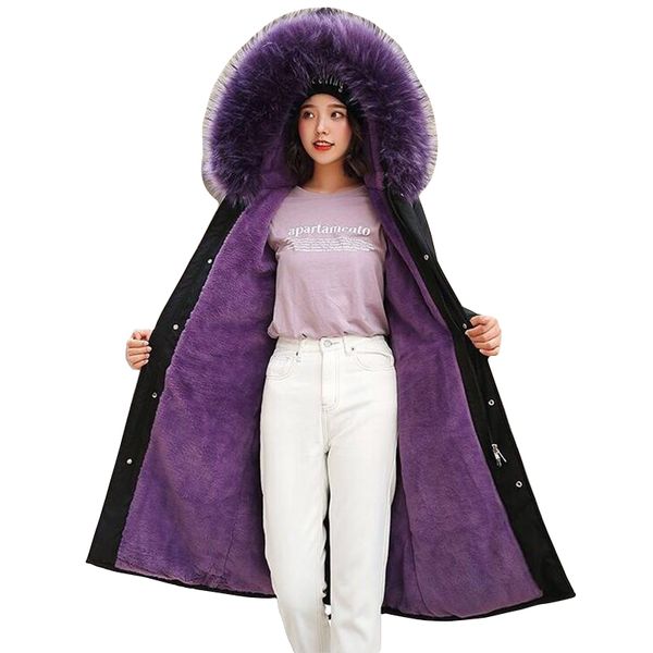 women's down & parkas 2021 winter jacket women hooded cotton padded female coat fur lining warm outwear x-long womens parka manteau fem, Black
women's down & parkas 2021 winter jacket women hooded cotton padded female coat fur lining warm outwear x-long womens parka manteau fem, Black