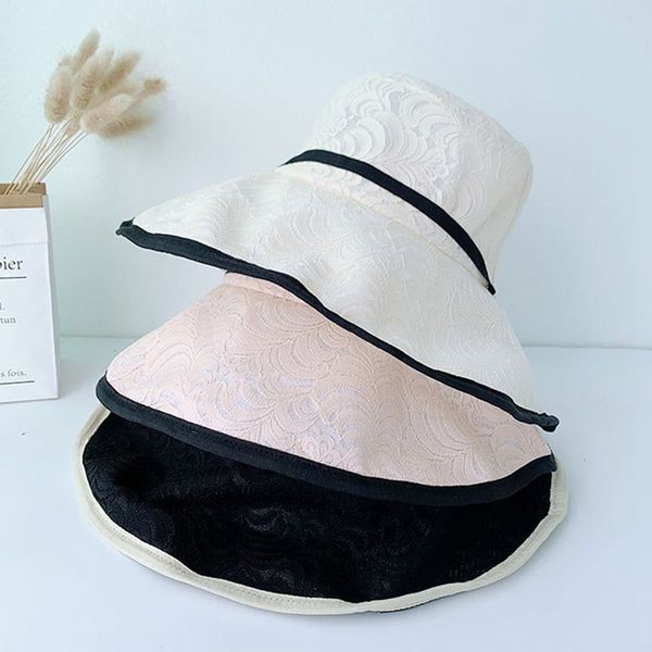 vintage lace large brim summer sun hat for women female fisherman hat fashion foldable breathable sun suncreen caps, Blue;gray
vintage lace large brim summer sun hat for women female fisherman hat fashion foldable breathable sun suncreen caps, Blue;gray