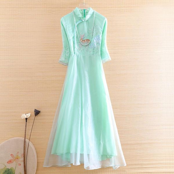 high-end summer embroidery fawn organza cheongsam loose women dress chinese style elegant lady party qipao dress s-xxl, Red
high-end summer embroidery fawn organza cheongsam loose women dress chinese style elegant lady party qipao dress s-xxl, Red