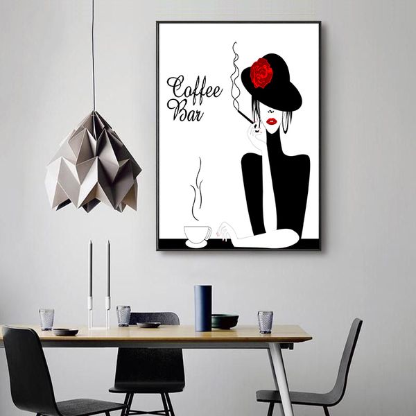 abstract lip smoking woman coffee bar black and white art canvas painting wall art for living room home decor (no frame
abstract lip smoking woman coffee bar black and white art canvas painting wall art for living room home decor (no frame