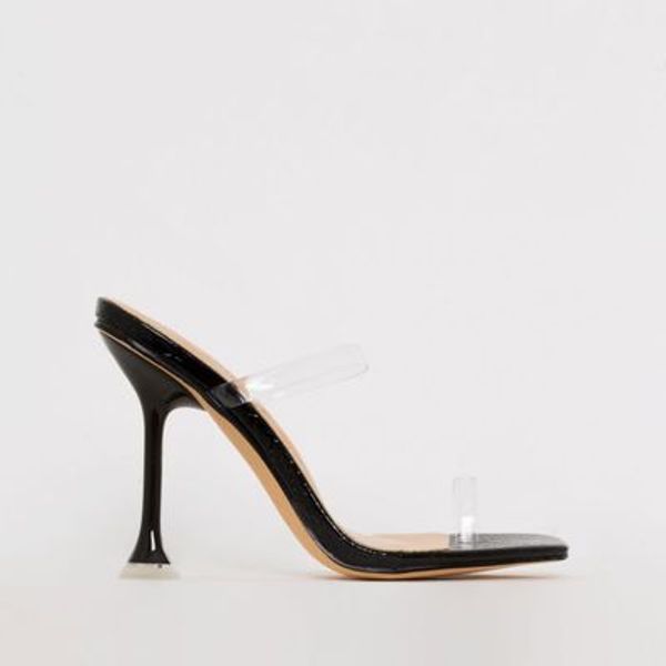 2020 summer new fashion wild wine glasses and high-heeled slippers female plus size square head with sandals and slippers, Black
2020 summer new fashion wild wine glasses and high-heeled slippers female plus size square head with sandals and slippers, Black