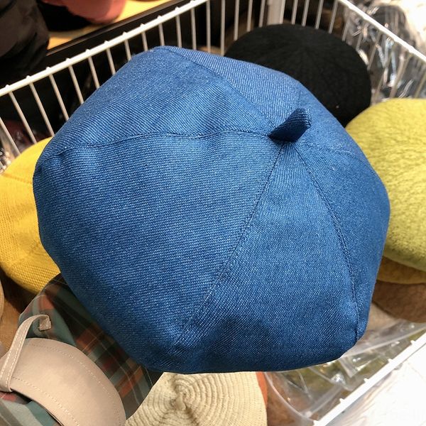 korean ins denim female summer thin breathable painter's beret beret painter hat artistic hat, Blue;gray 
korean ins denim female summer thin breathable painter's beret beret painter hat artistic hat, Blue;gray