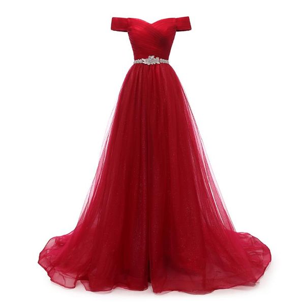 party dresses vkbridal off shoulder red long evening dress belt beaded vintage prom gowns vestido de festa lace up back gown, White;black
party dresses vkbridal off shoulder red long evening dress belt beaded vintage prom gowns vestido de festa lace up back gown, White;black