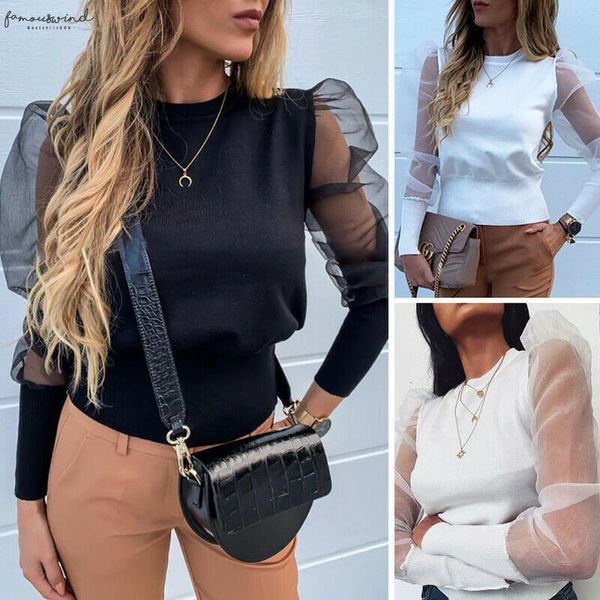 fashion womens solid sheer mesh long puff sleeve shirt blouse round collar slim fit mesh black white blouse
fashion womens solid sheer mesh long puff sleeve shirt blouse round collar slim fit mesh black white blouse