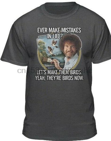 f8 bob ross men's ko vintage tv painter t-shirt size large mistake into birds, White;black
f8 bob ross men's ko vintage tv painter t-shirt size large mistake into birds, White;black