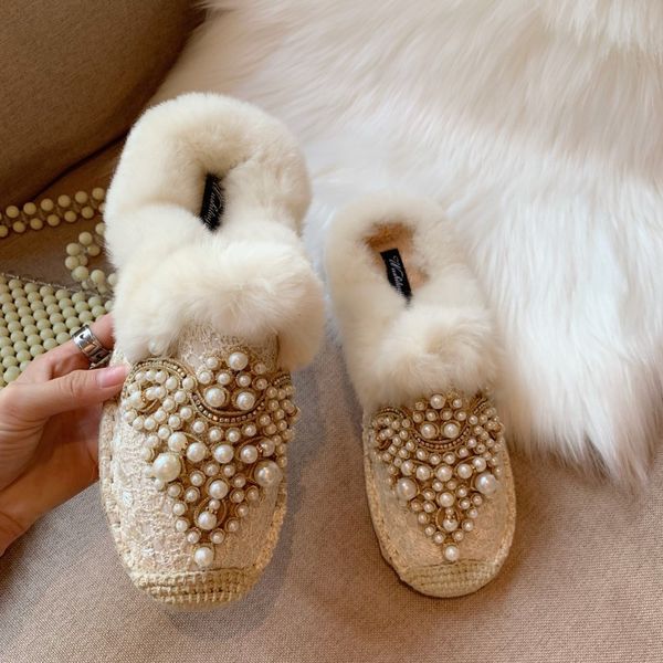 fur shoes woman's slippers slides cover toe string bead fashion plush 2020 flat soft luxury rome autumn fabric pu basic rubber, Black
fur shoes woman's slippers slides cover toe string bead fashion plush 2020 flat soft luxury rome autumn fabric pu basic rubber, Black