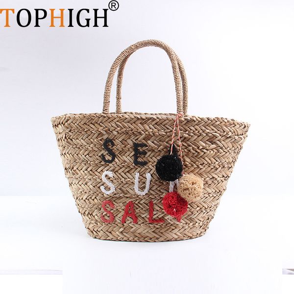 new summer pompon beach bag straw tote handmade colorful ball shoulder rattan large fashion women girls tassel bucket e39
new summer pompon beach bag straw tote handmade colorful ball shoulder rattan large fashion women girls tassel bucket e39