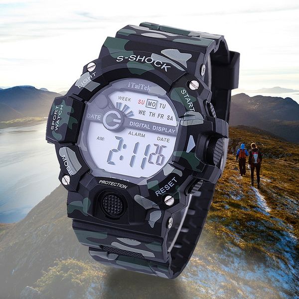 itaitek sports electronic fashion waterproof electronic digital display watch camouflage watch, Blue
itaitek sports electronic fashion waterproof electronic digital display watch camouflage watch, Blue