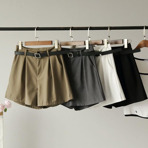 high waist women's shorts summer casual baggy black women trousers loose ladies korean fashion bottoms streetwear sashes, White;black
high waist women's shorts summer casual baggy black women trousers loose ladies korean fashion bottoms streetwear sashes, White;black
